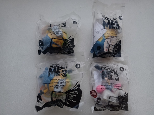 Set De Figuras Minions Mcdonald´s Mi Villano Favorito 3 