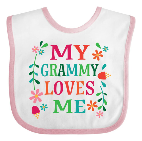 Inktastic My Grammy Loves Me Girls Apparel - Babero Para Beb