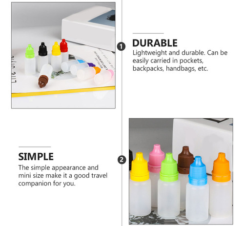 Botellas Cuentagotas Comprimibles, Líquido Para Ojos, Vacío,