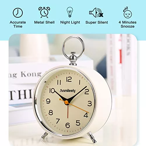 Reloj Despertador Analógico Que No Hace Tictac Luz Noc