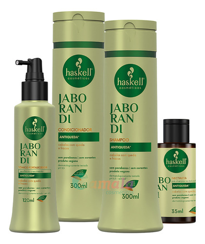 Kit Haskell Jaborandi Shampoo Cond Nectavita E Tonico 300ml
