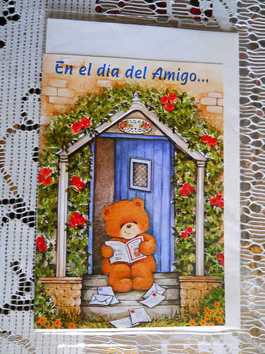 Tarjetas Día Del Amigo X 2 Unidades Con Sobre - Vintage
