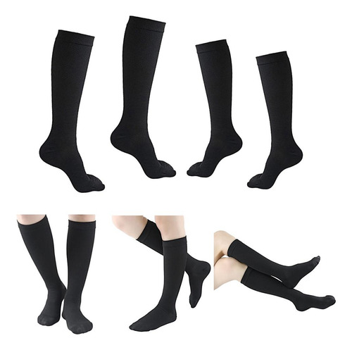 2 Pares Calcetines Hasta La De Compresión Para Mujer Para