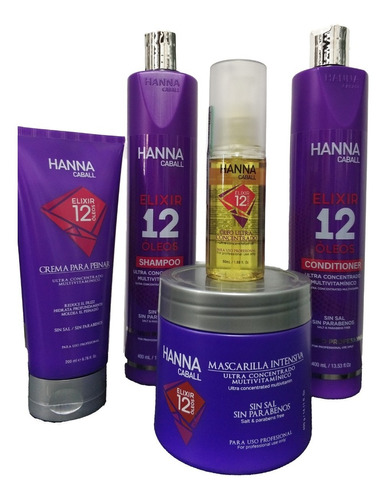 Kit Completo 400ml Hanna Caball Elixir 12 Oleos 