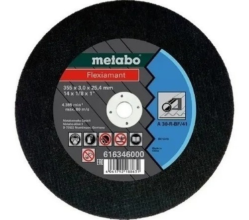 Disco Metabo Sensitiva Corte 355mm 14puLG Pack X 10un Metal