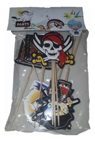 12 Cake Toppers Decoración De Tortas - Piratas - 12cm