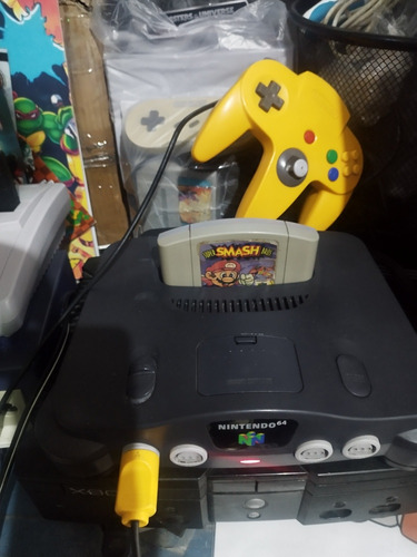 Nintendo 64 Mando Yellow Smash Bros 64 Original N64 Completo