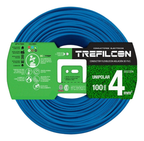 Cable Unipolar 4mm X 100 Metros Trefilcon Normalizado