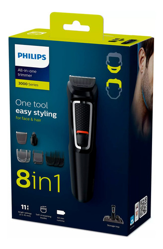 Kit 8 En 1 Multigroom Eléctrico Inalámbrico Philips Mg3731