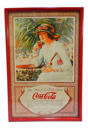 Imagen 1 de 6 de Cocacola Poster Publicitario Antiguo, Original #4 Dama Antig