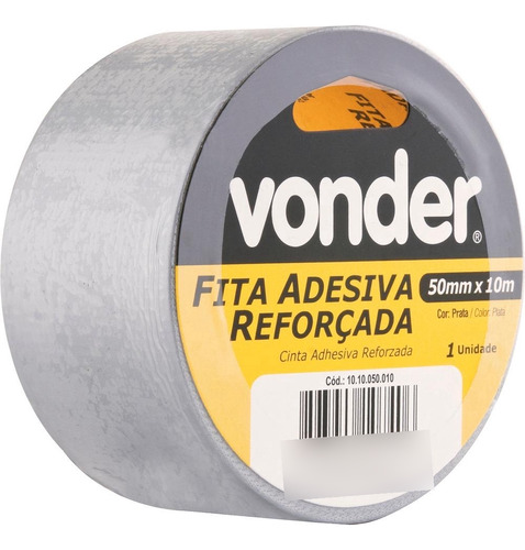Fita Adesiva Reforçada Silver Tape 50mmx25m Prata - Vonder