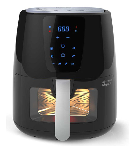 Freidora De Aire Digital 6 Lts Goldstar Gd-480 Air Fryer 1300w Control Táctil Intuitivo Display Digital Visor De Cocción 8 Programas
