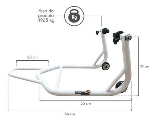Imagem 5 de 10 de Cavalete Universal Traseiro Moto Nxr Bros 160 Xre 190 300