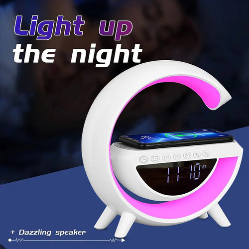 Lámpara De Carga Inalámbrica, Altavoz Bluetooth, Reloj De Mú