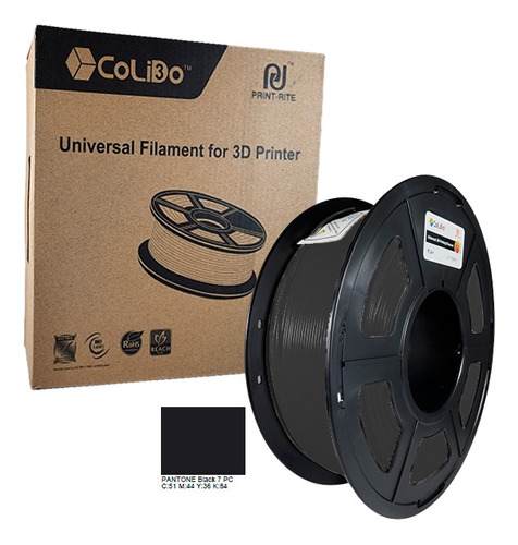 Filamento 3d Petg Colido De 175mm Y 1kg Negro