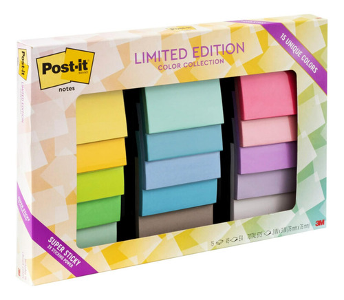 Sticky Notes Post-it Super Sticky, 3 X 3 En 15 Blocs, Edició