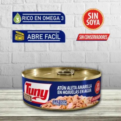 Atún En Agua Tuny Clásico 16 Pzas De 140 G C/u