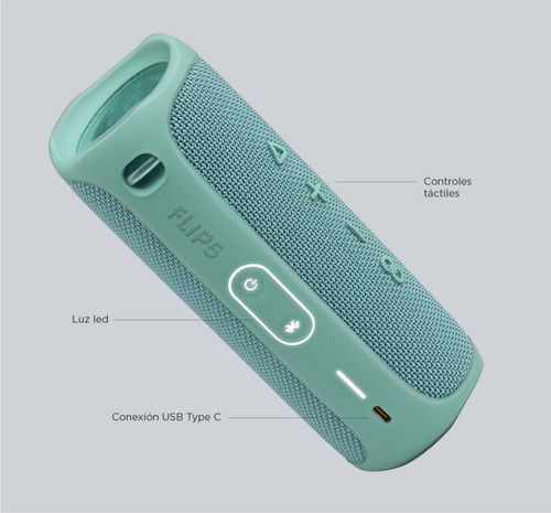 Parlante JBL Flip 5 JBLFLIP5BLUAM portátil con bluetooth waterproof teal