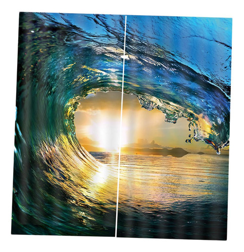 2 Uds./paneles Puesta De Ola Impresión Digital Ventana
