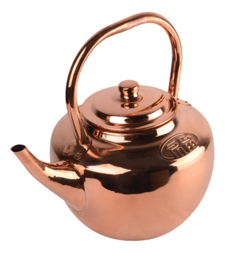 Tetera De Cobre, Tetera, Infusor De Té 3l Caño Corto Rojo
