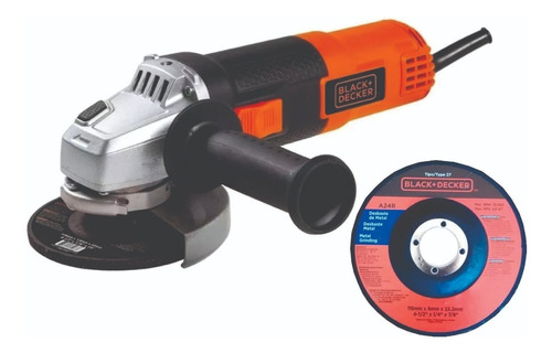 Amoladora  115mm 820 W +  Disco Desbaste Black&decker Original Dos Años Garantia