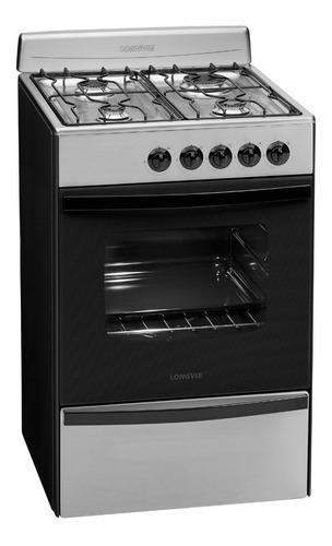 Cocina Longvie 13231xf Acero 56cm Multigas 4 Hornallas