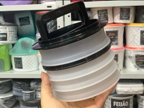 Burguer Express Grande 4 Formas Tupperware Preto