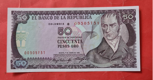 Billete De Cincuenta Pesos 1985 Reposición 