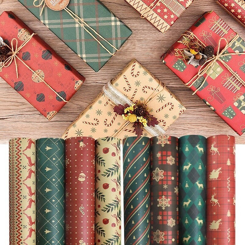 Papel Regalo Navidad Ecológico Surtido 70x50cm - 10 Unidades