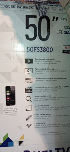 Imagen 8 de 10 de Tv Roku Tcl 50 PuLG 50fs3800 Nuevo Pantalla Partida