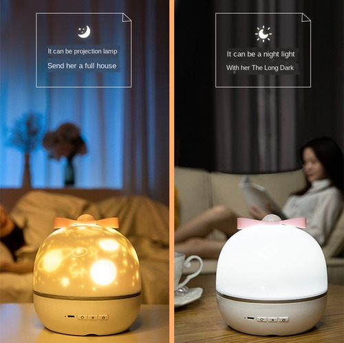 Lámpara Led Proyector Luz Nocturna Bluetooth Caja De Música
