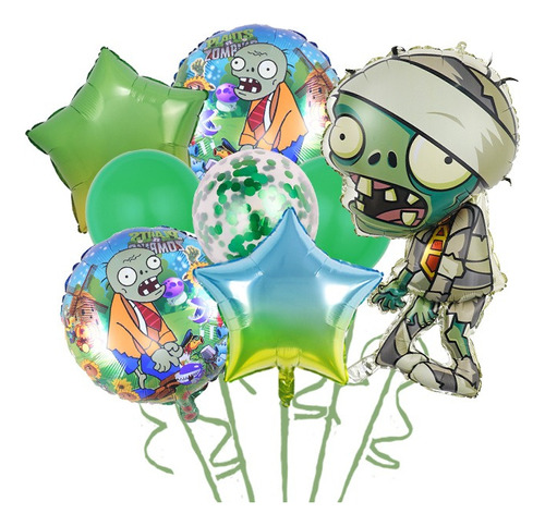 Kit De Globos De Plantas Vs Zombies P/fiesta De Cumpleaños