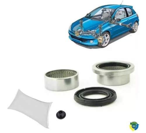 Kit Rolamento Bucha Eixo Traseiro Peugeot 206 207 - 47mm