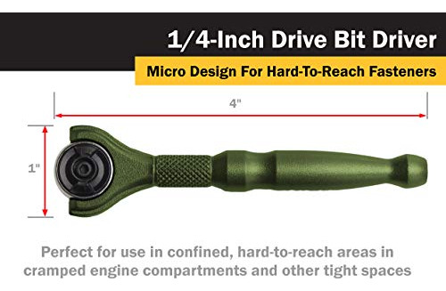 Titan 11325 Cabezal Giratorio De 1/4 De Pulgada Micro Bit Dr