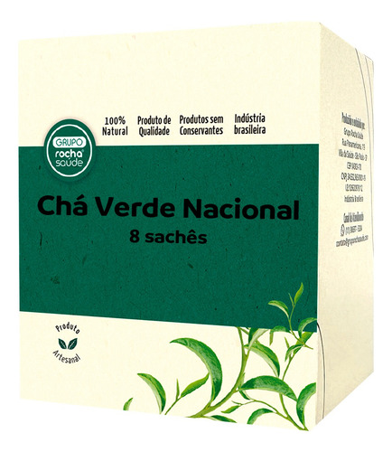 Cha Verde Nacional Sache 8 Uni Alta Qualidade Premium