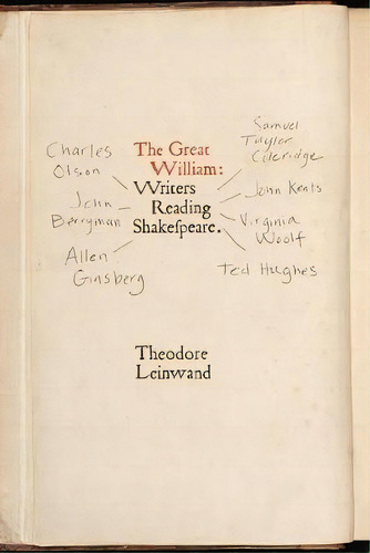 The Great William : Writers Reading Shakespeare, De Theodore Leinwand. Editorial The University Of Chicago Press, Tapa Blanda En Inglés