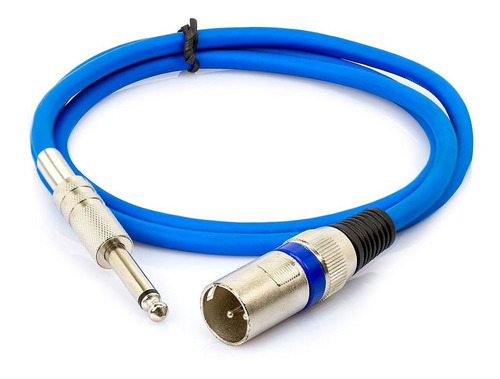 Cabo P10 Para Xlr Macho Azul Mono - 25 Metros