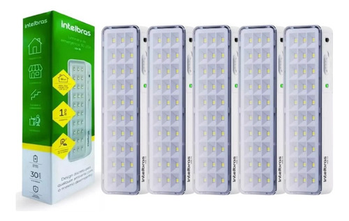 Kit 5 Luminária De Emergência Led Intelbras Lea 31 Com Nf