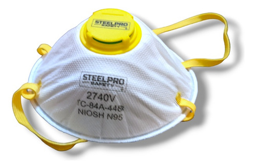 Barbijo Con Válvula Respirador N95 2740v Steelpro (x5 Unid)