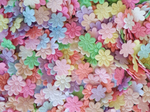 Mini Flor Em Tecido Para Aplique 500 Peças Cores Tipo Candy