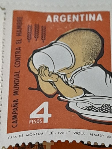 Estampilla     Campaña Mundial Contra El Hambre     1130  A3