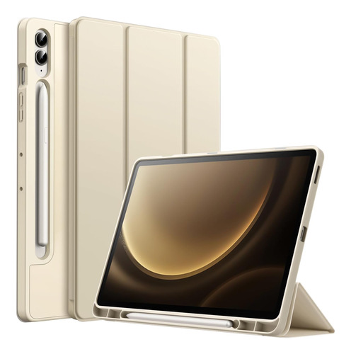 Jetech Funda Porta Lapiz P/ Galaxy Tab S9 Fe Plus 12.4 Beige