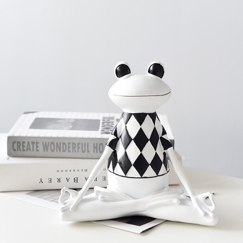 Estatua De Resina Meditation Frog Yoga