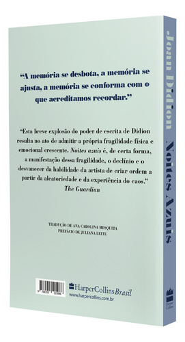 Livro Noites Azuis De Joan Didion Capa Mole Em Português Editora Harpercollins