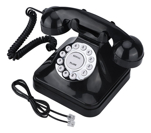 Teléfono Fijo, Wx-3011 Vintage Negro Multifunción Plástico