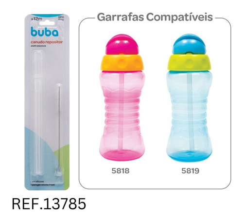 Kit Canudo Repositor Silicone Infantil Bebe +12m Buba Cor 13785