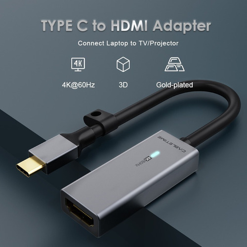 Imagem 4 de 7 de Cabo Adaptador Usb C P/ Hdmi 4k 60hz Thunderbolt 3 Cabletime