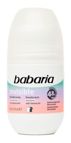 Desodorante Antitranspirante Invisible Babaria Roll On 50 Ml