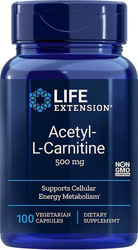 Acetil L Carnitina 500mg Life Extension 100 Vcaps Life Exte