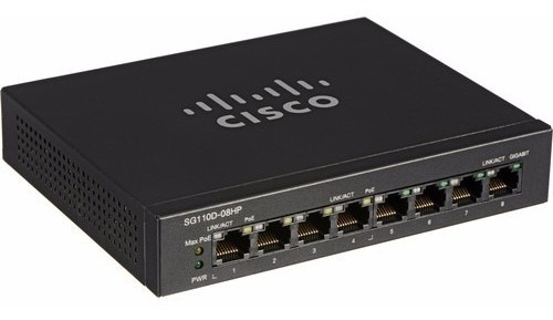Switch Cisco Sf110p 8 Puertos 10/100 Poe No Adm Sf110-08p